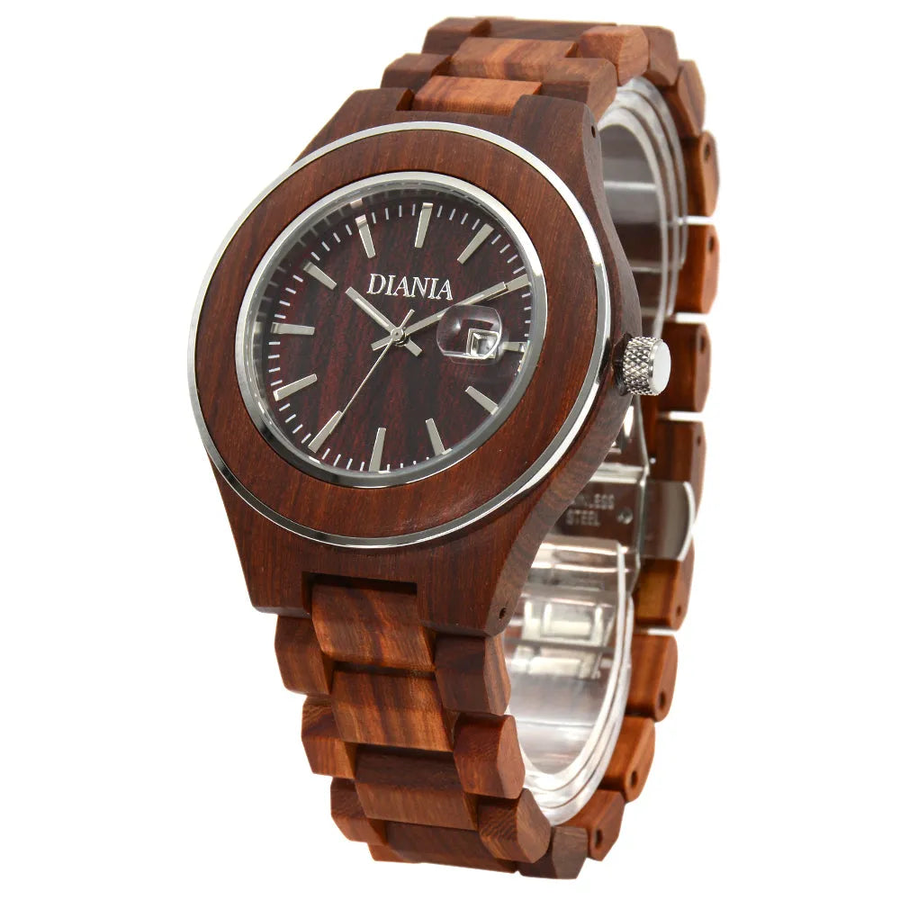 Torreta red sandalwood watch upright