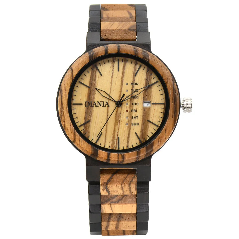 Corberà black sandalwood and zebrawood front view