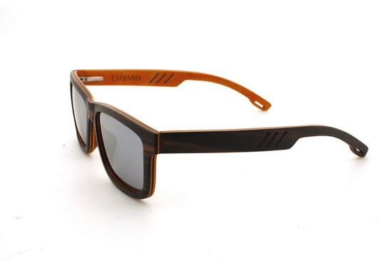 Aitana black laminated wood sunglasses view from the left