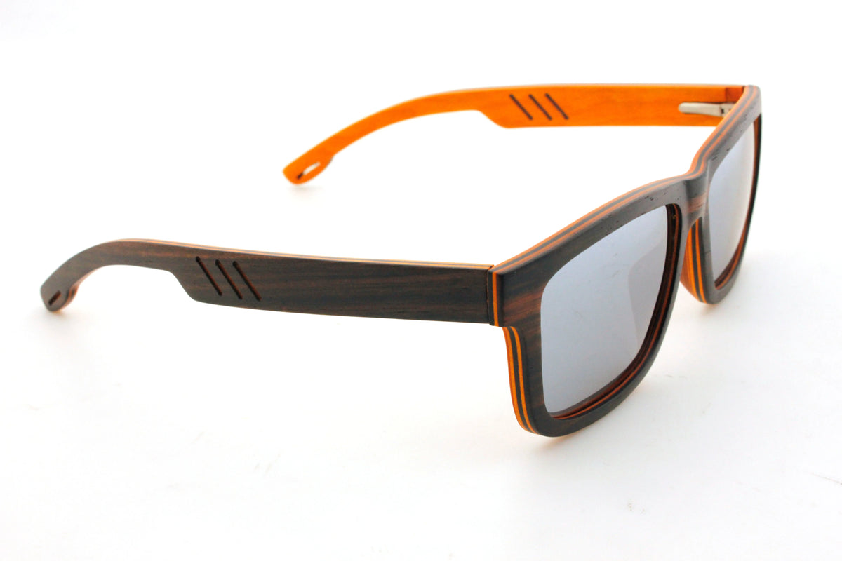 Aitana black laminated wood sunglasses view from the right