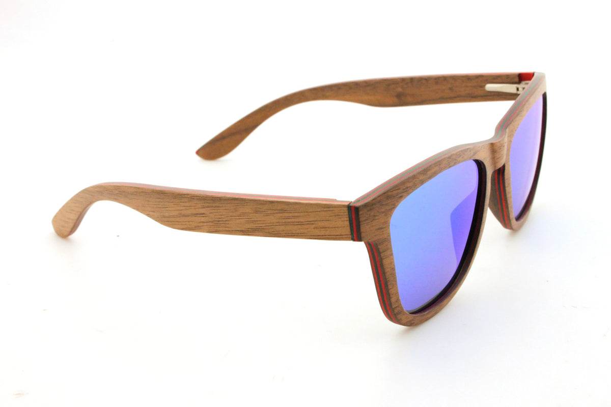 Menejador Layered Walnut Wood Sunglasses view from the right