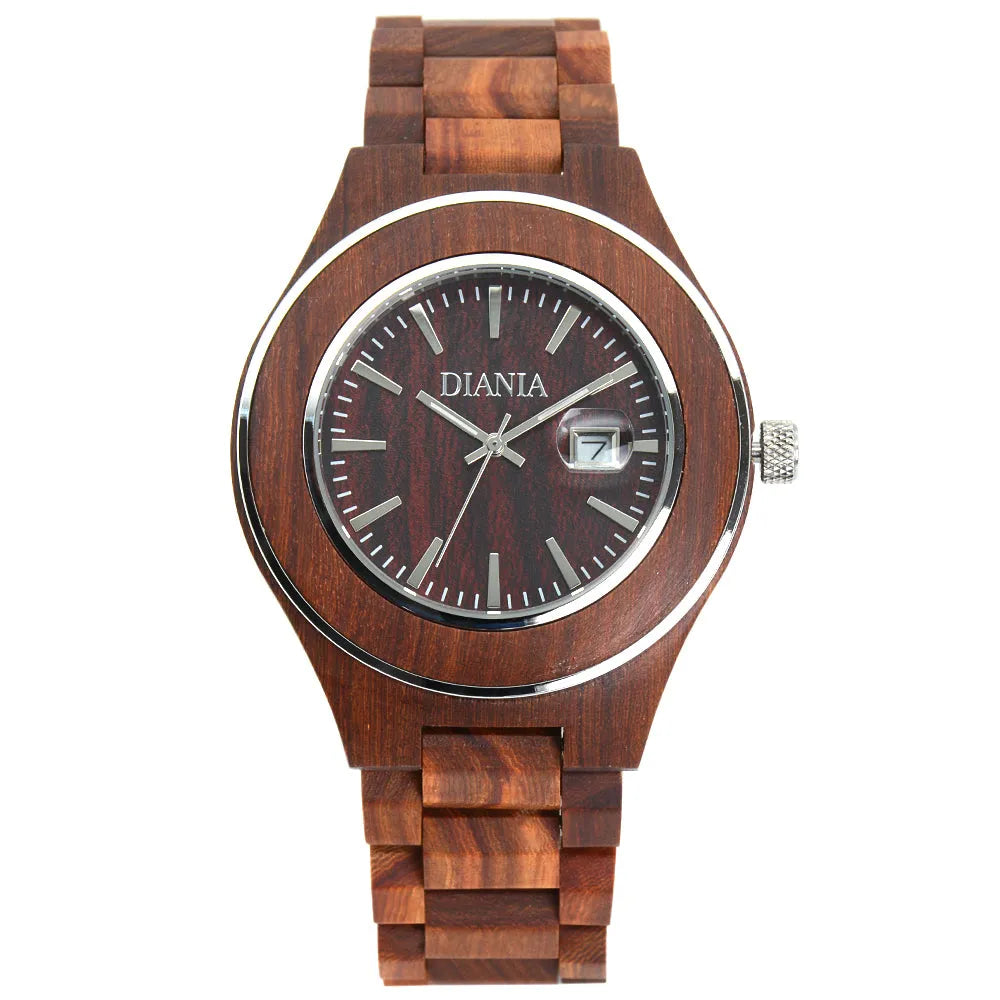 Torreta red sandalwood watch front view