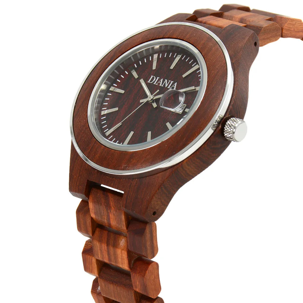 Torreta red sandalwood watch close up