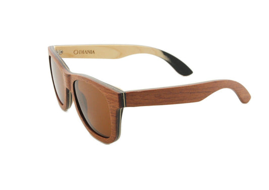 Els Plans bubinga Skateboard Wood Sunglasses view from the left