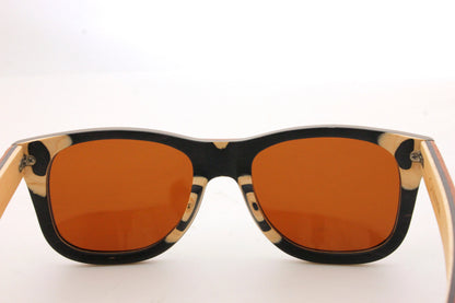 Els Plans bubinga Skateboard Wood Sunglasses view from the back