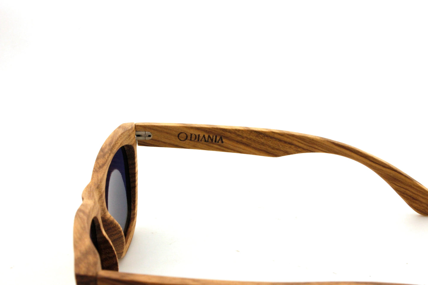 Carrasqueta zebra wood sunglasses closeup side view