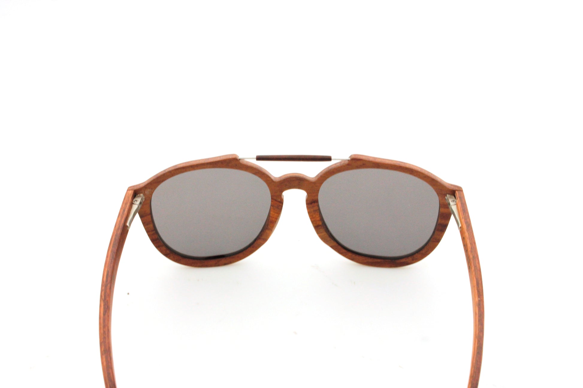 Barcella bubinga wood sunglasses view from behind