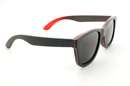 Penya-Roja black skateboard wooden sunglasses view from the right