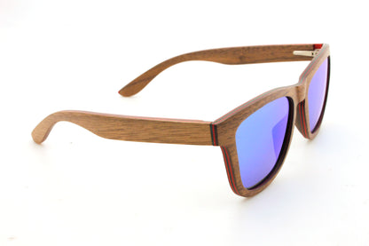 Menejador Layered Walnut Wood Sunglasses view from the right