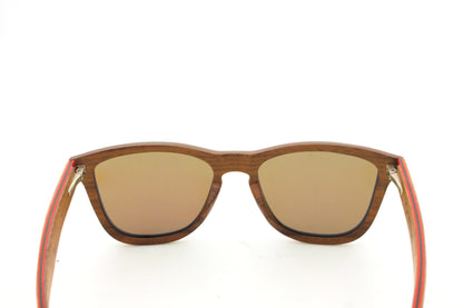 Menejador Layered Walnut Wood Sunglasses view from the back