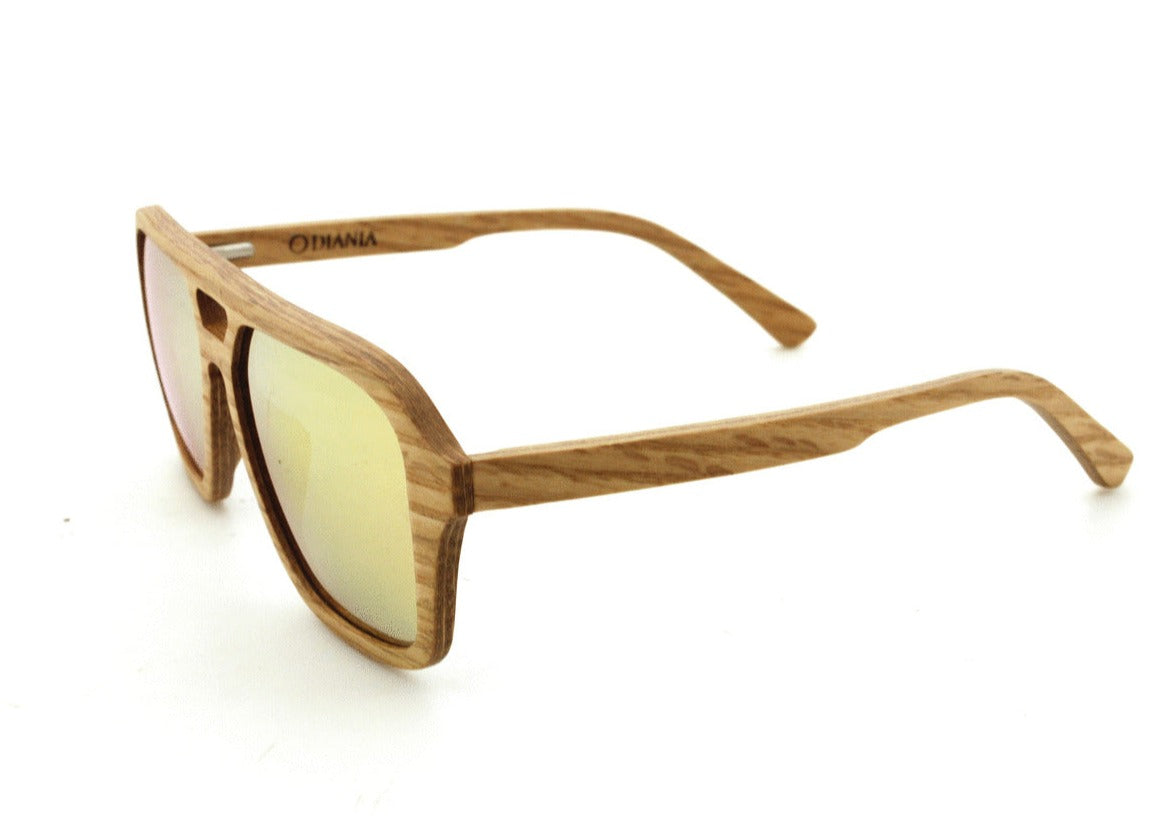 Bèrnia layered oak wood sunglasses view from the left