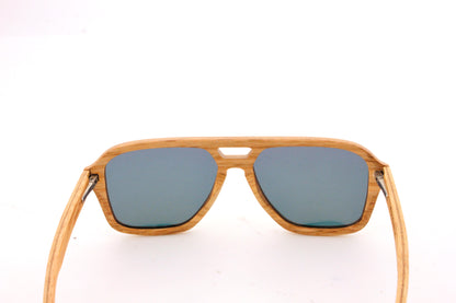 Bèrnia layered oak wood sunglasses view from the back