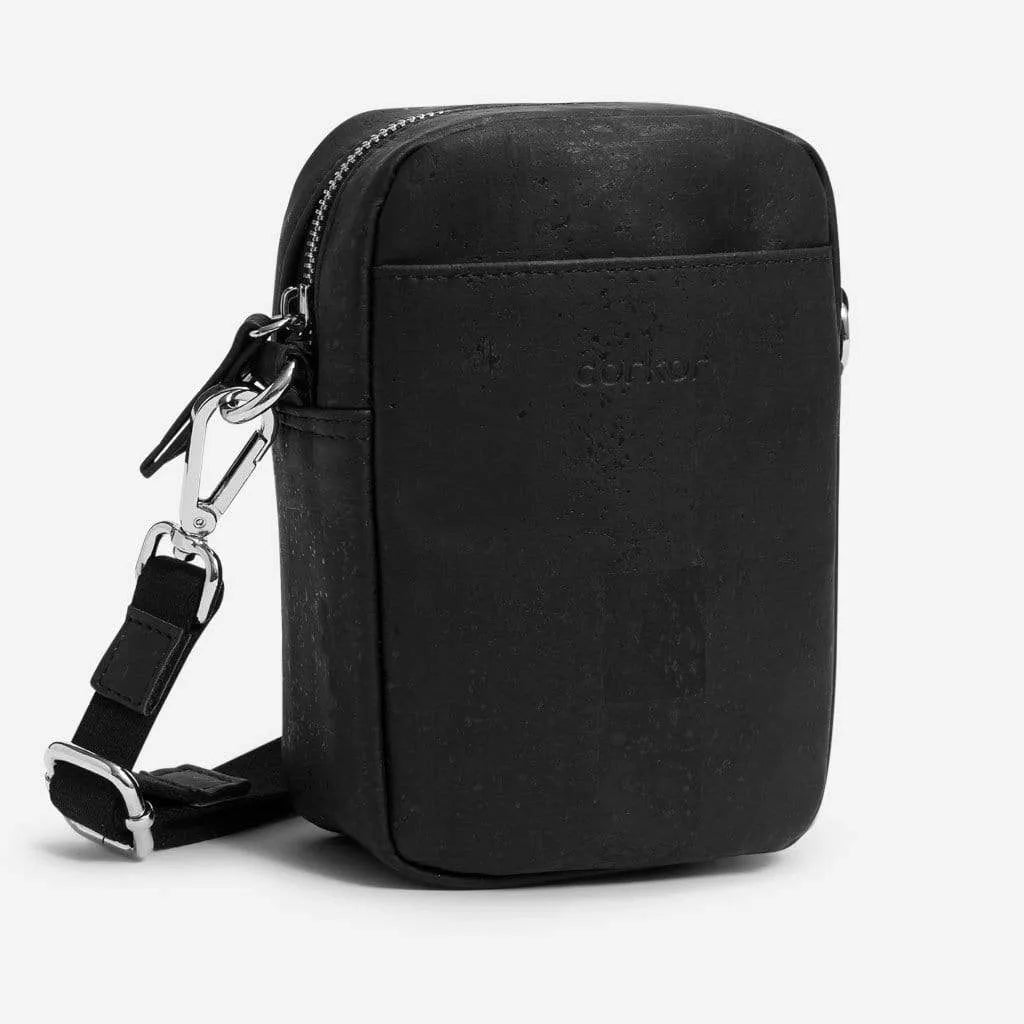 Corkor Vegan Crossbody Pouch Black / Vertical