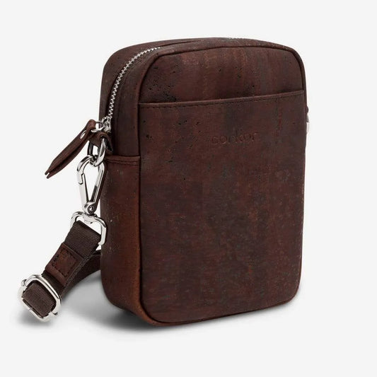 Corkor Vegan Crossbody Pouch Brown / Vertical