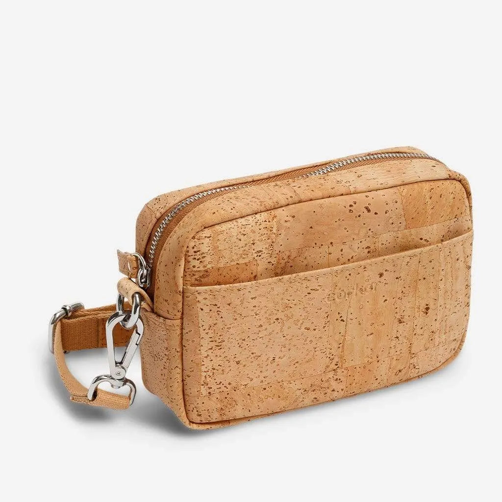 Corkor Vegan Crossbody Pouch Light Brown / Horizontal