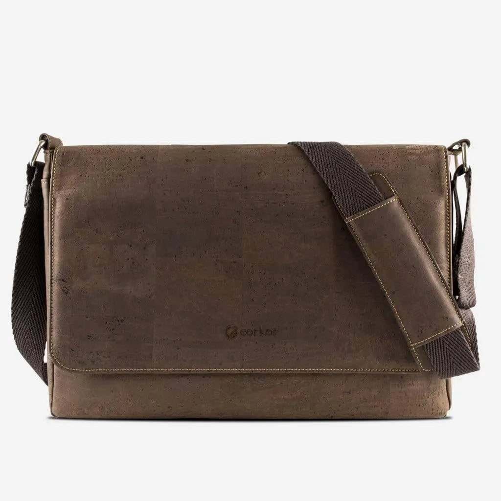 Corkor Vegan Messenger Bag Brown