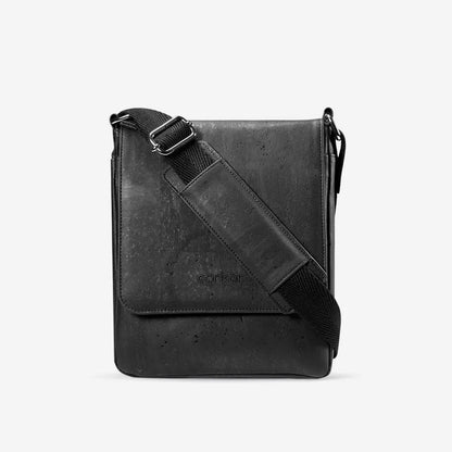Corkor Vegan Messenger Bag Medium Black